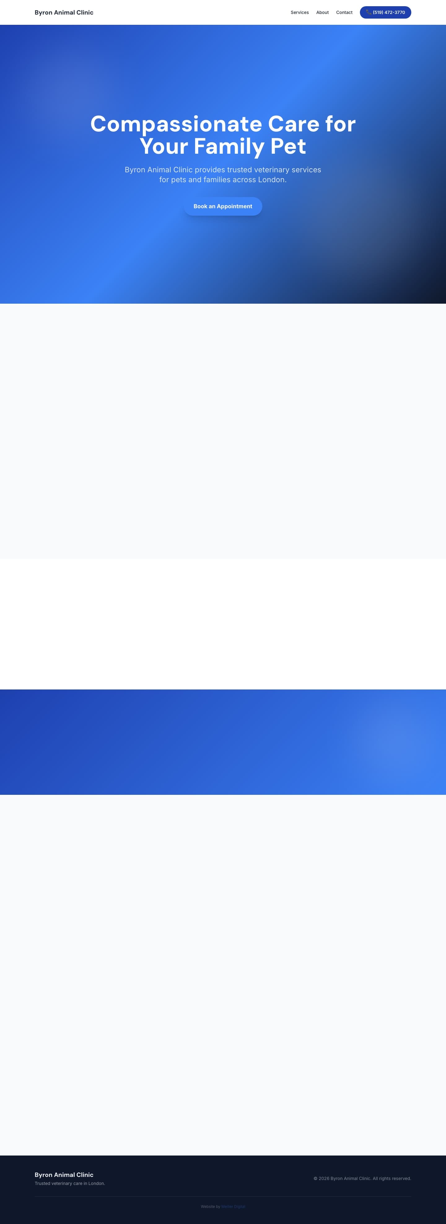 Byron Animal Clinic redesigned website screenshot