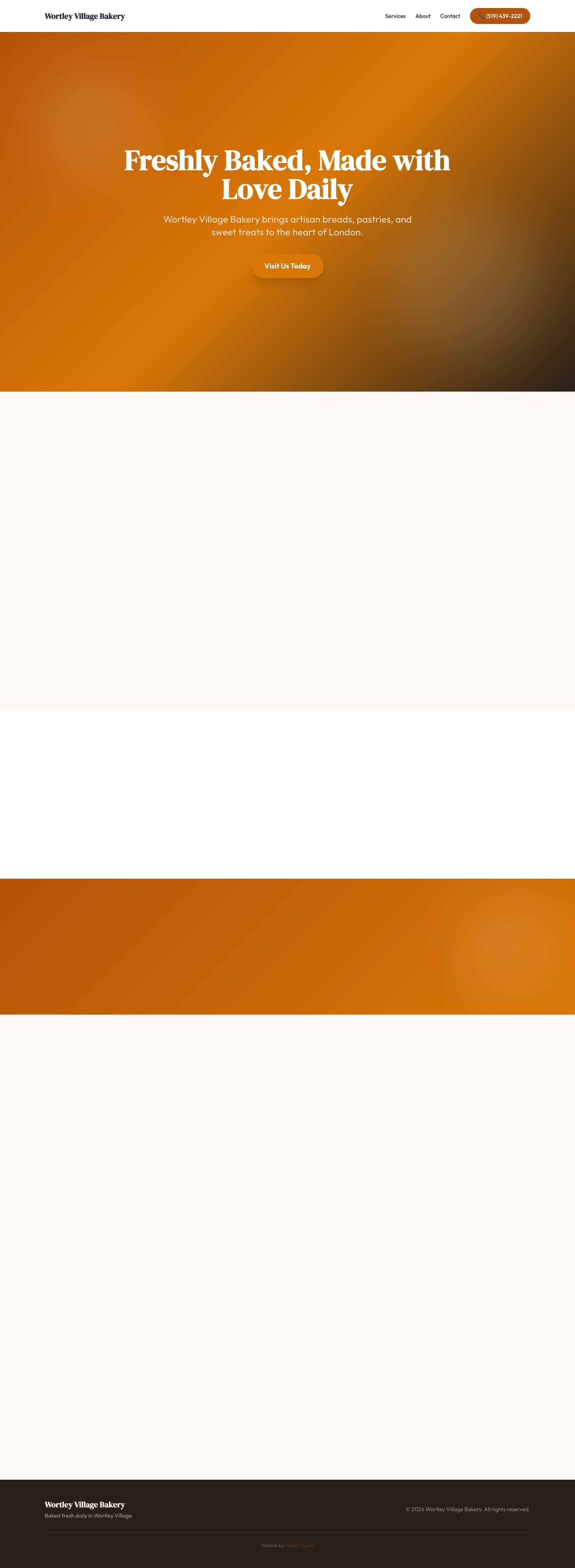 Wortley Village Bakery redesigned website screenshot